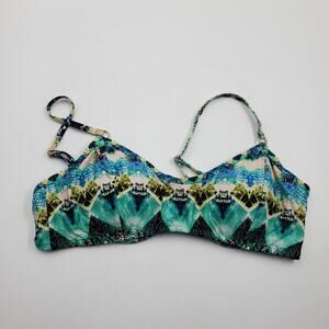 Laundry by Shelli Segal Printed Swim Bikini Top Size L